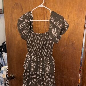 Dry Goods Bow Puff Sleeve Midi Dress